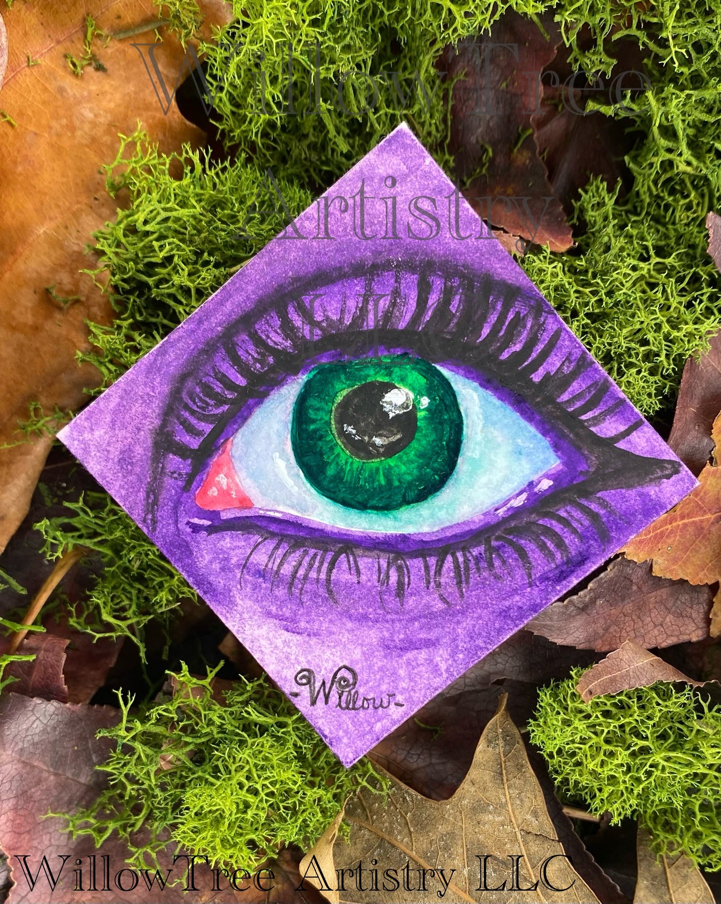 Watercolor Eye- Purple&Green