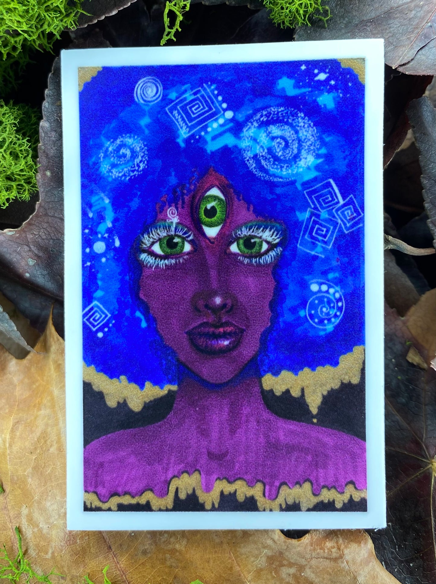 Afro Magic Vinyl Sticker -White Border