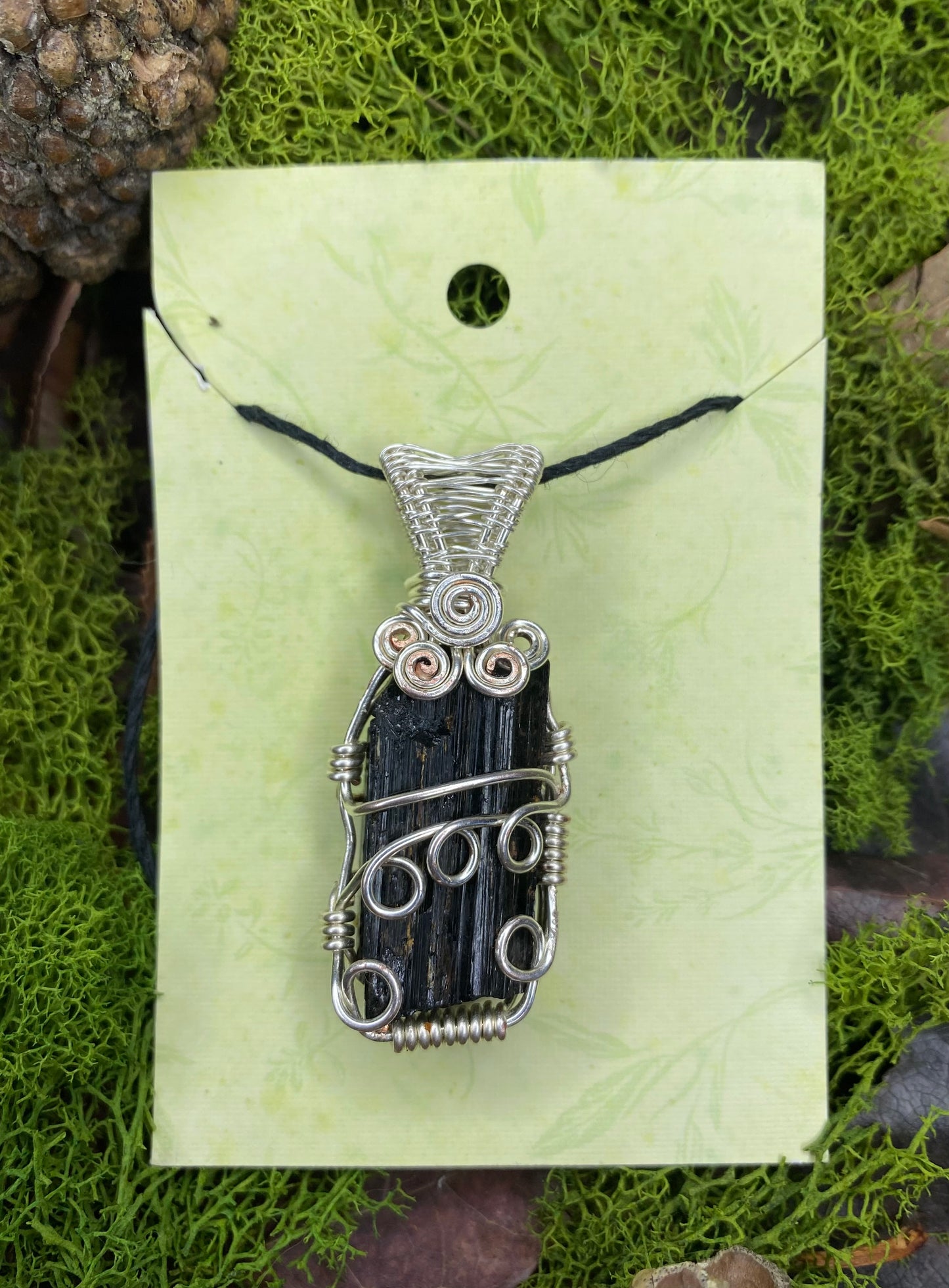 Silver Wrapped Black Tournaline