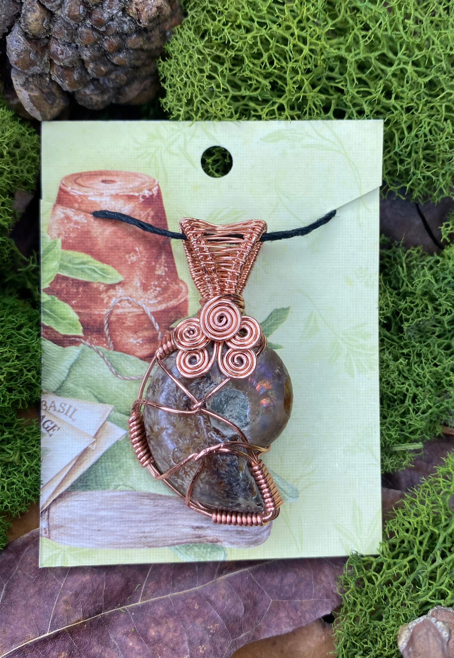 Copper Wrapped Ammonite Fossil 01